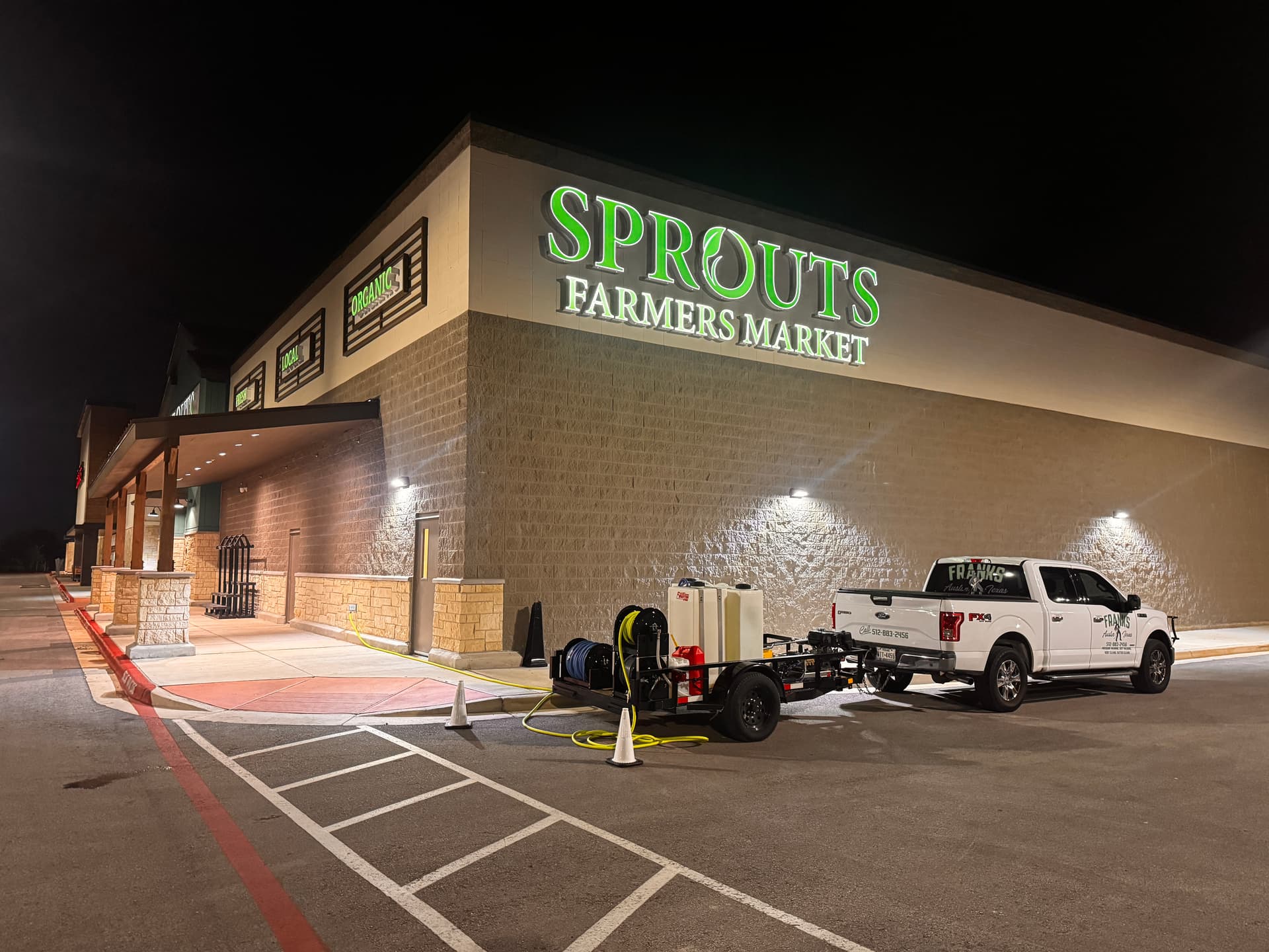 Commercial pressure washing at Sprouts